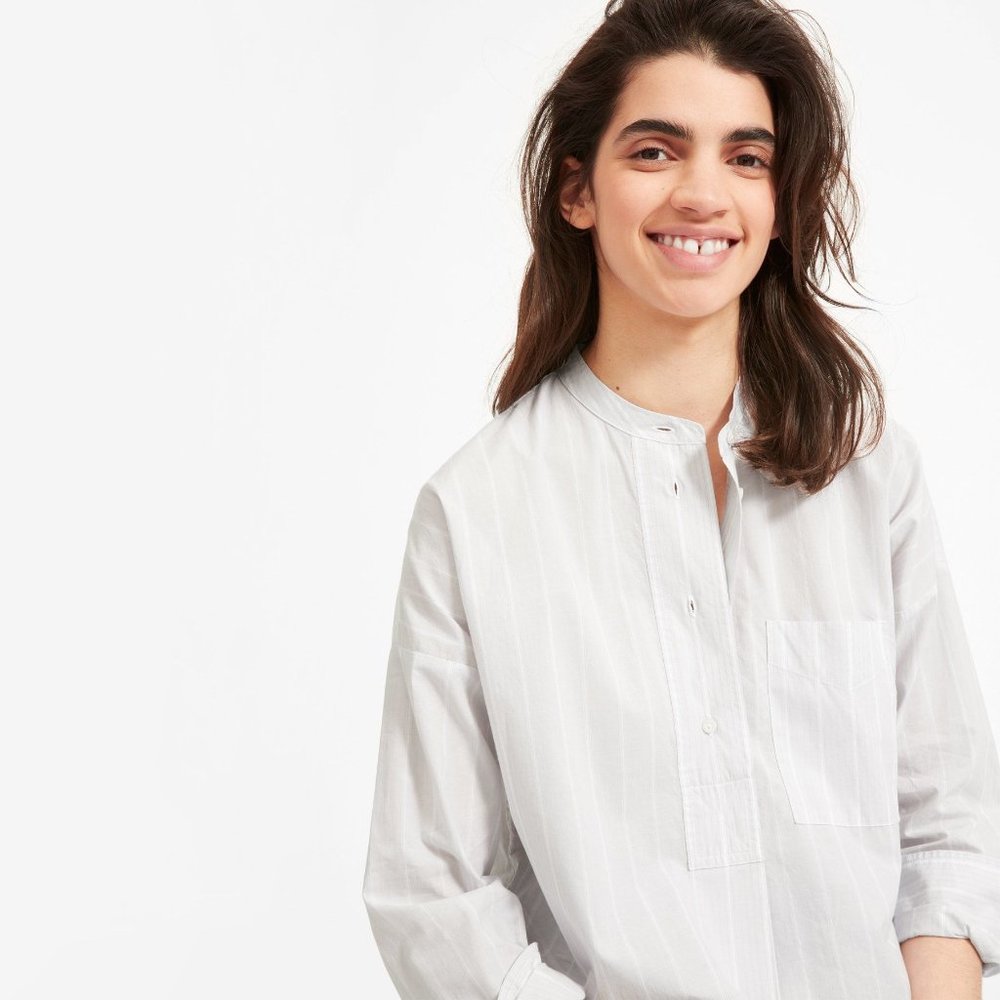 Everlane The Soft Cotton Popover Shirt Size 4